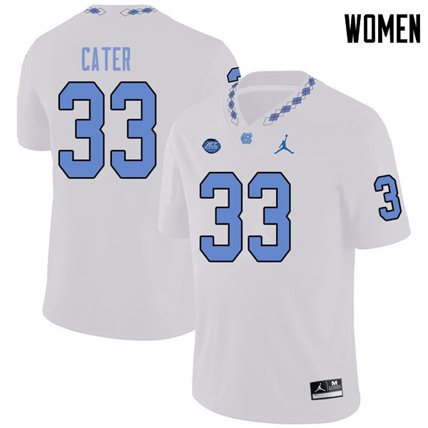 Jordan Brand Women #33 Allen Cater North Carolina Tar Heels College Football Jerseys Sale-White